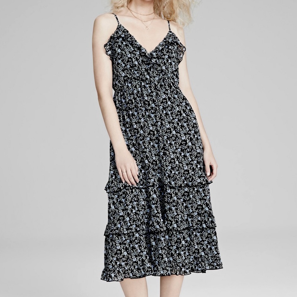 And Now This Women's Tiered-Ruffle Sleeveless Midi Dress